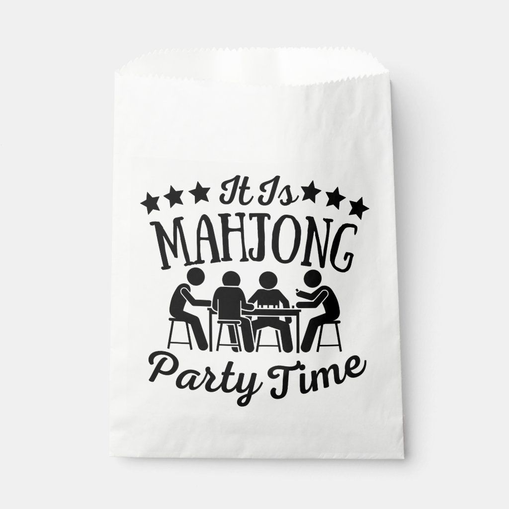 funny mahjong party favor paper bag