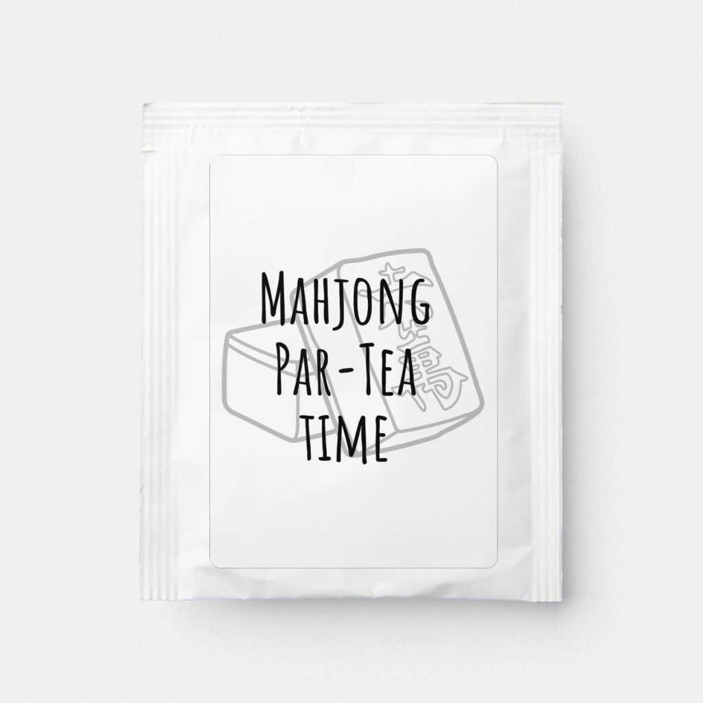 mahjong party funny tea bag | mahjong party favor