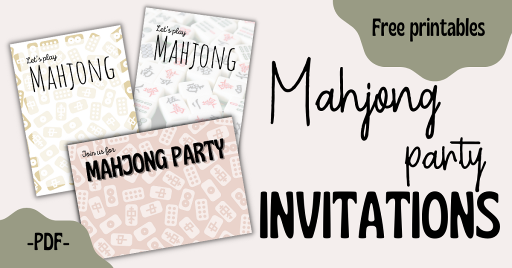 Mahjong party invitations - free printable pdf