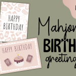 Mahjong birthday greeting cards - free printables.
