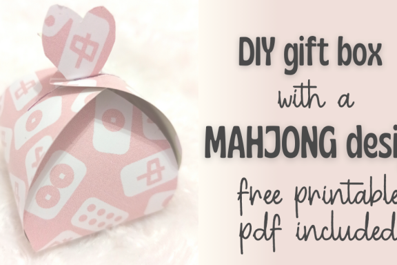 DIY gift box with a mahjong design - free printable pdf included