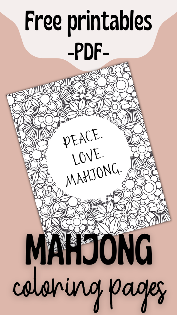 mahjong coloring pages free printables