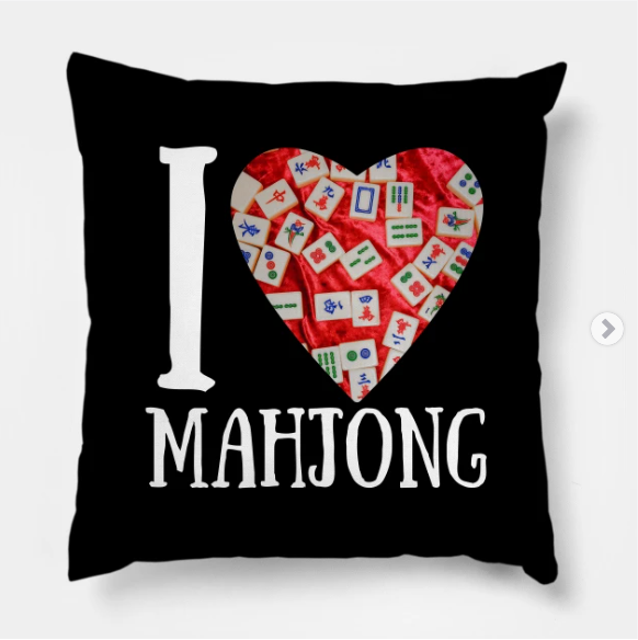 i love mahjong pillow
