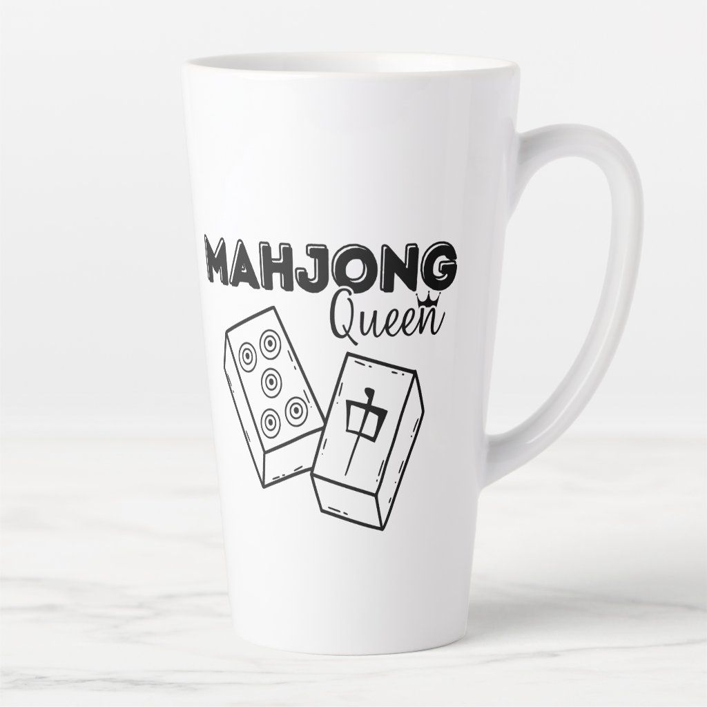 mahjong queen latte mug
