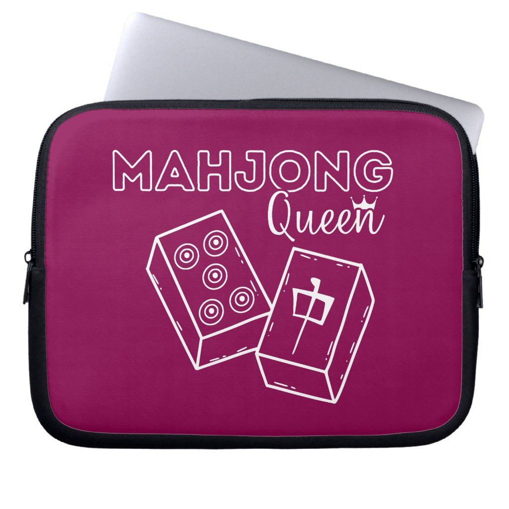Funny mahjong laptop sleeve
