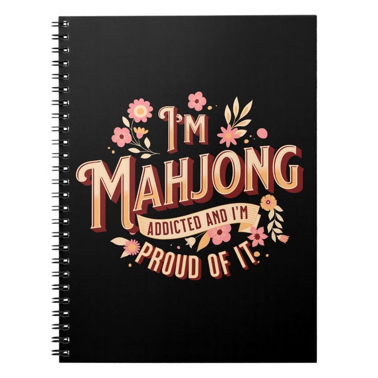 funny mahjong spiral notebook