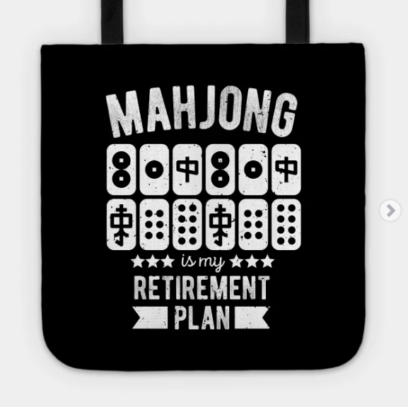 funny mahjong tote bag