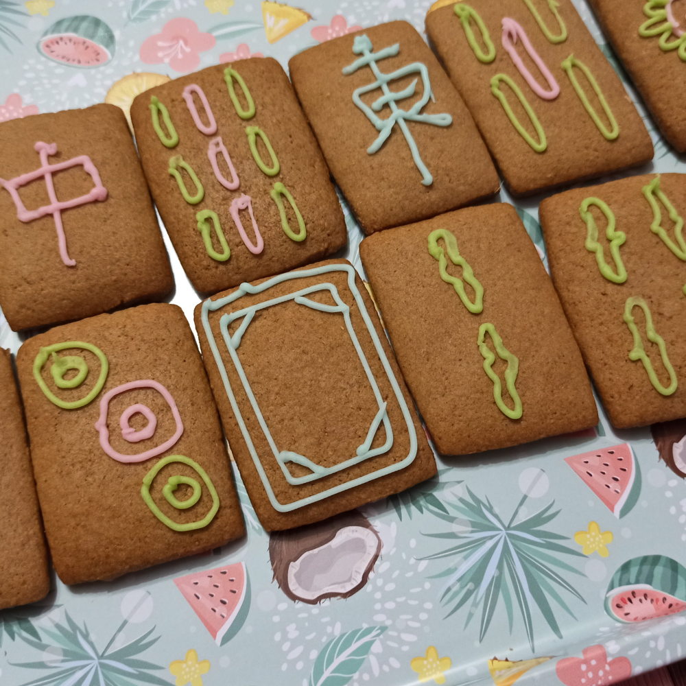 mahjong tiles gingerbread - decoration
