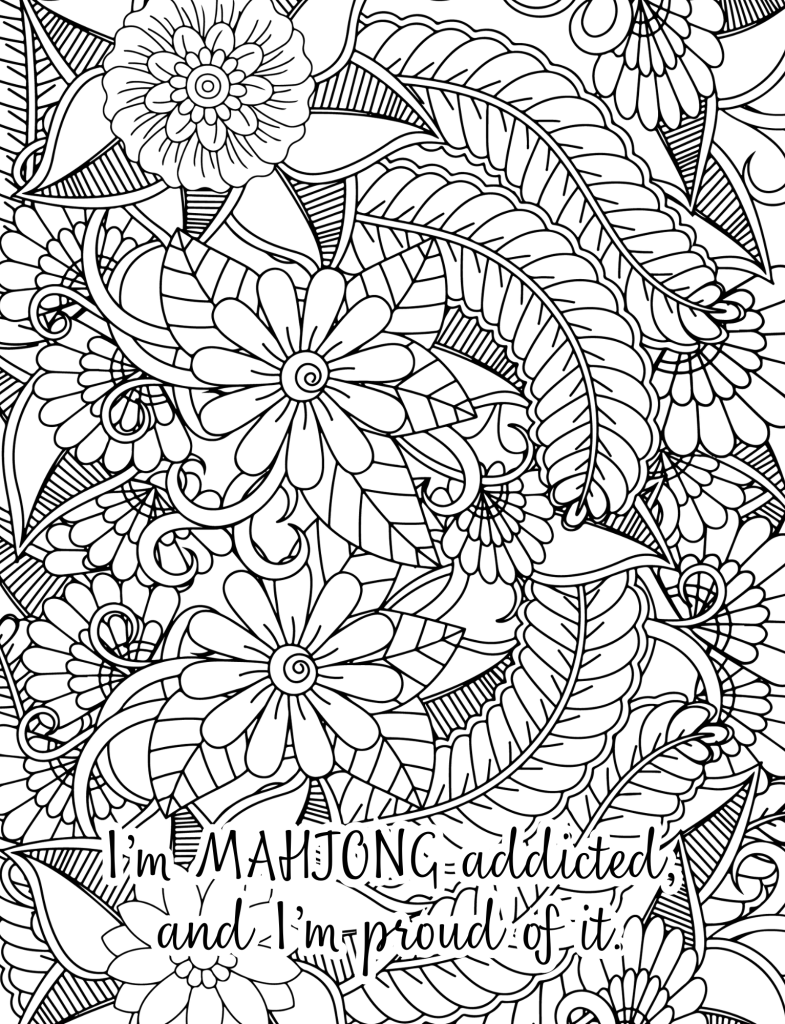 mahjong coloring page - mahjong addicted