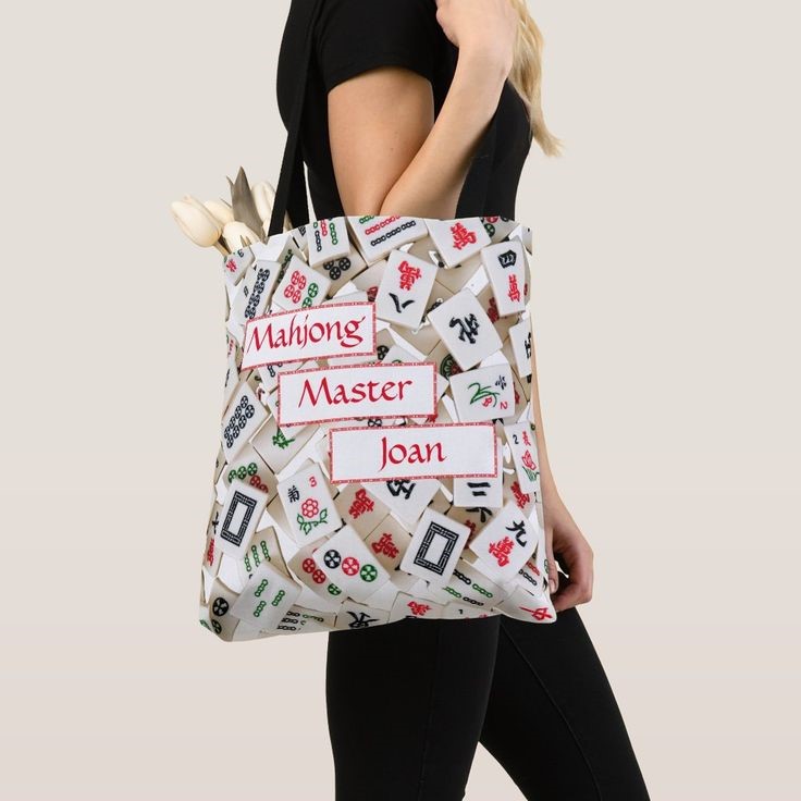 personalized mahjong tote bags