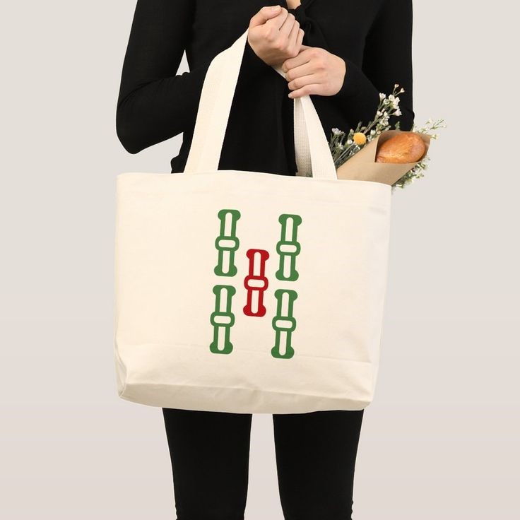  mahjong tile tote bag 5 of bamboo