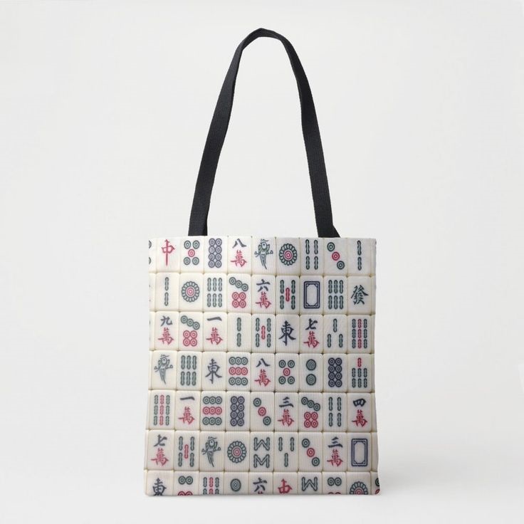  mahjong tiles tote bag