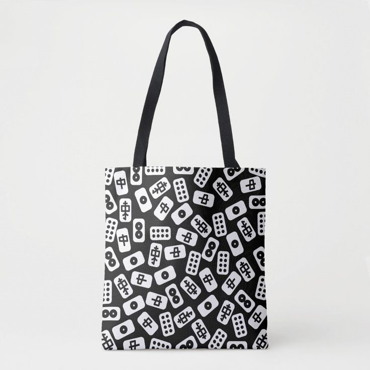  mahjong tile tote bag