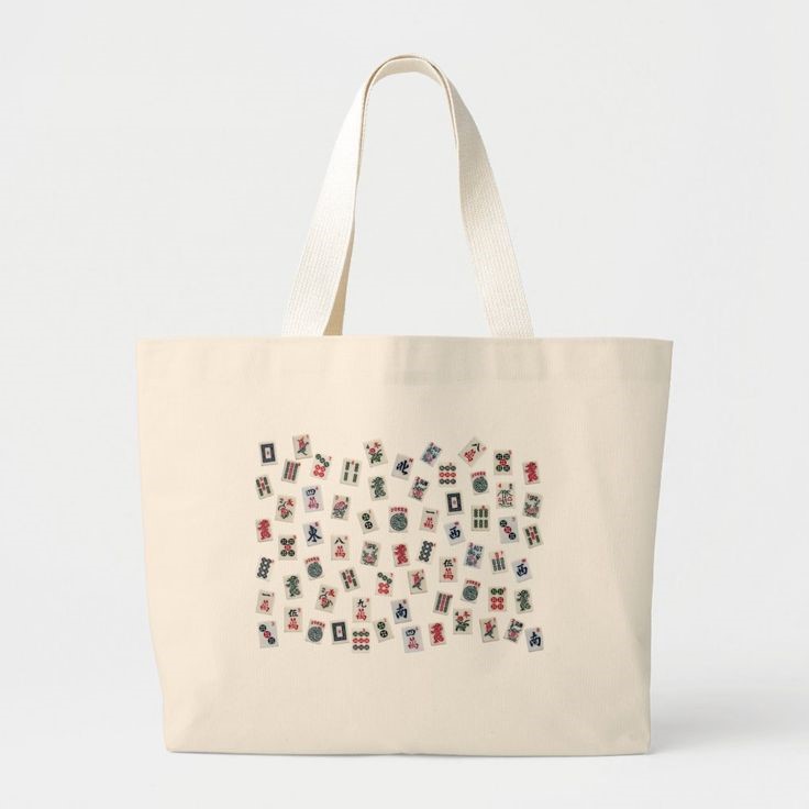  mahjong tiles tote bag