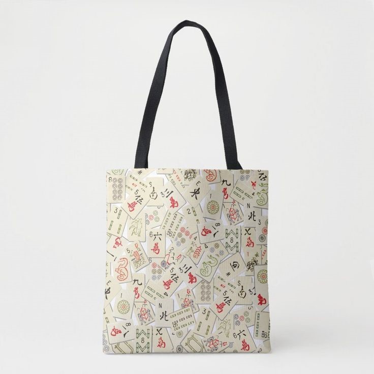  mahjong tiles tote bag