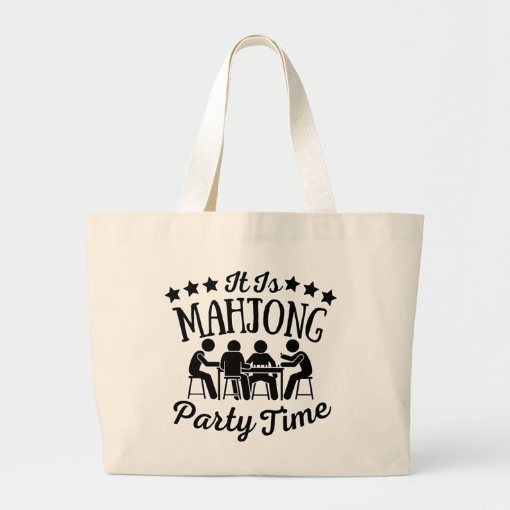 party mahjong tote bags