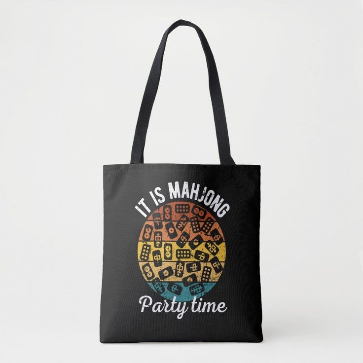 party mahjong tote bags